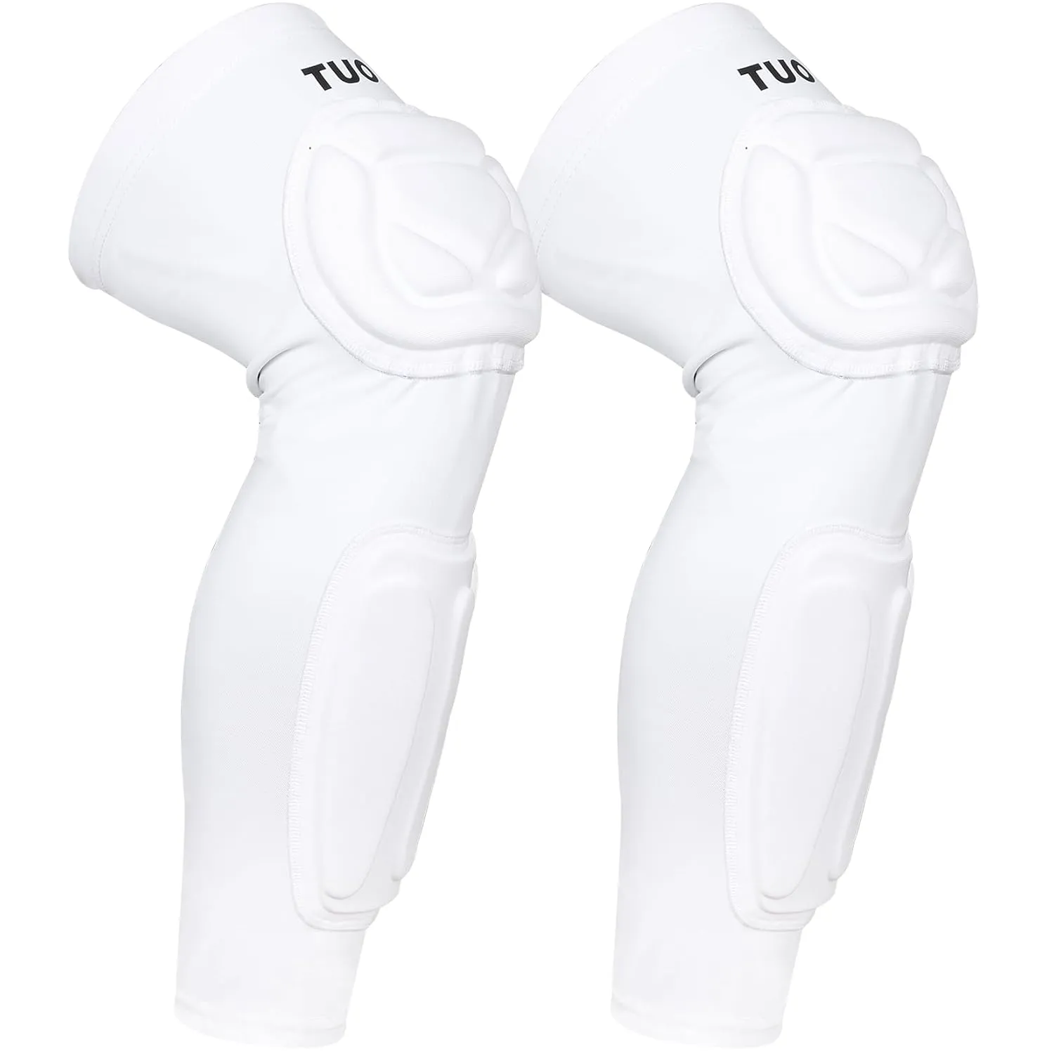 Knee Pad Protective Calf Shin Guards For Adult Youth Leg Compression Sleeve Pad For Football Basketball Volleyball Soccer Protective Gear Calf Support Cuff With Anti-Slip Strip ((White 1 Pair))