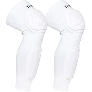 Knee Pad Protective Calf Shin Guards For Adult Youth Leg Compression Sleeve Pad For Football Basketball Volleyball Soccer Protective Gear Calf Support Cuff With Anti-Slip Strip ((White 1 Pair))