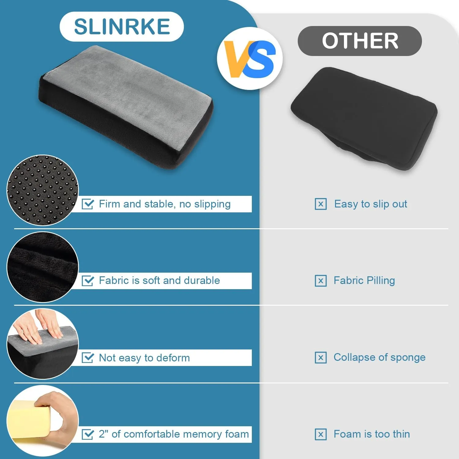 Knee Scooter Cushion Cover - Soft and Comfortable Knee Scooter Pad with Removable 2'' Thick Memory Foam Cushion