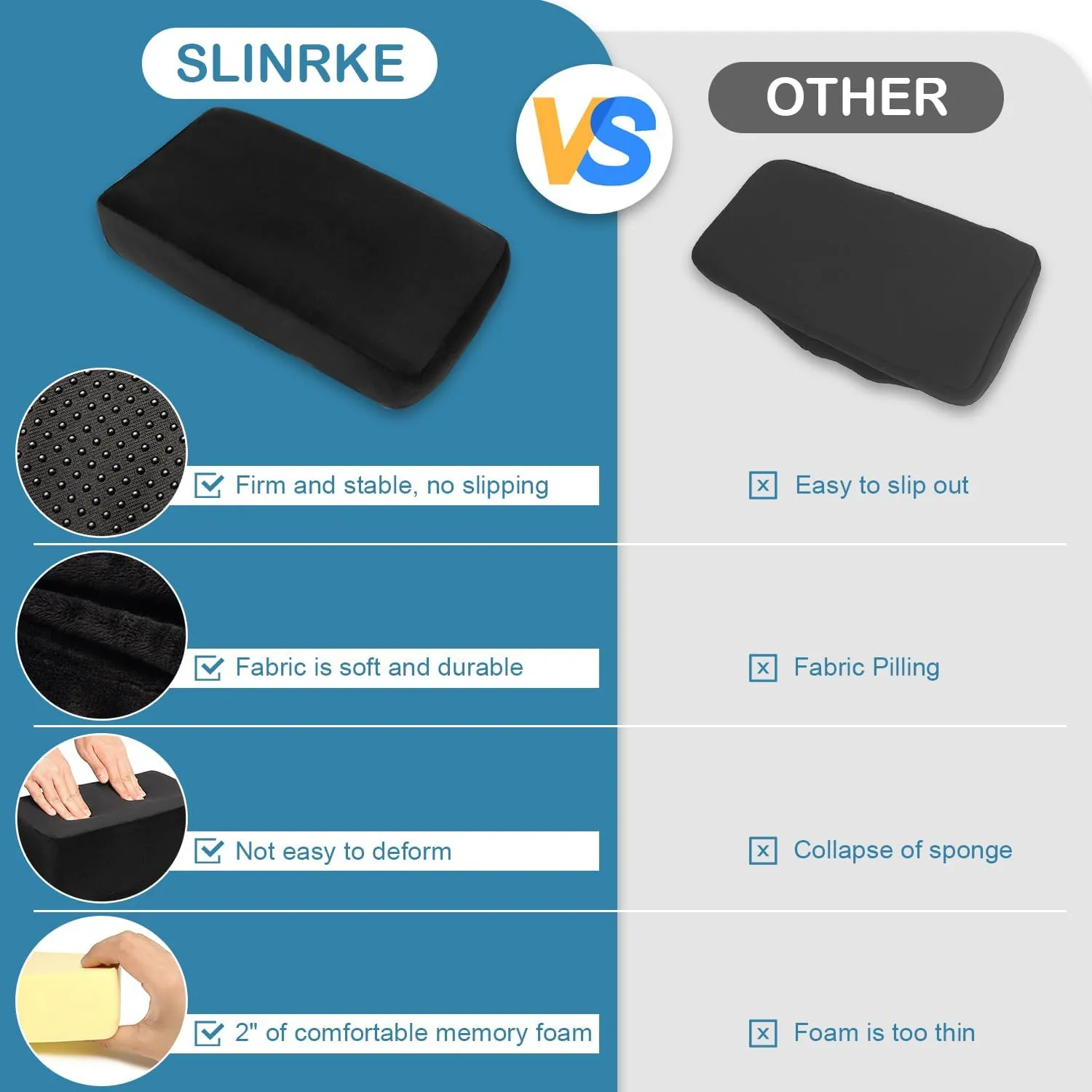 Knee Scooter Cushion Cover - Soft and Comfortable Knee Scooter Pad with Removable 2'' Thick Memory Foam Cushion