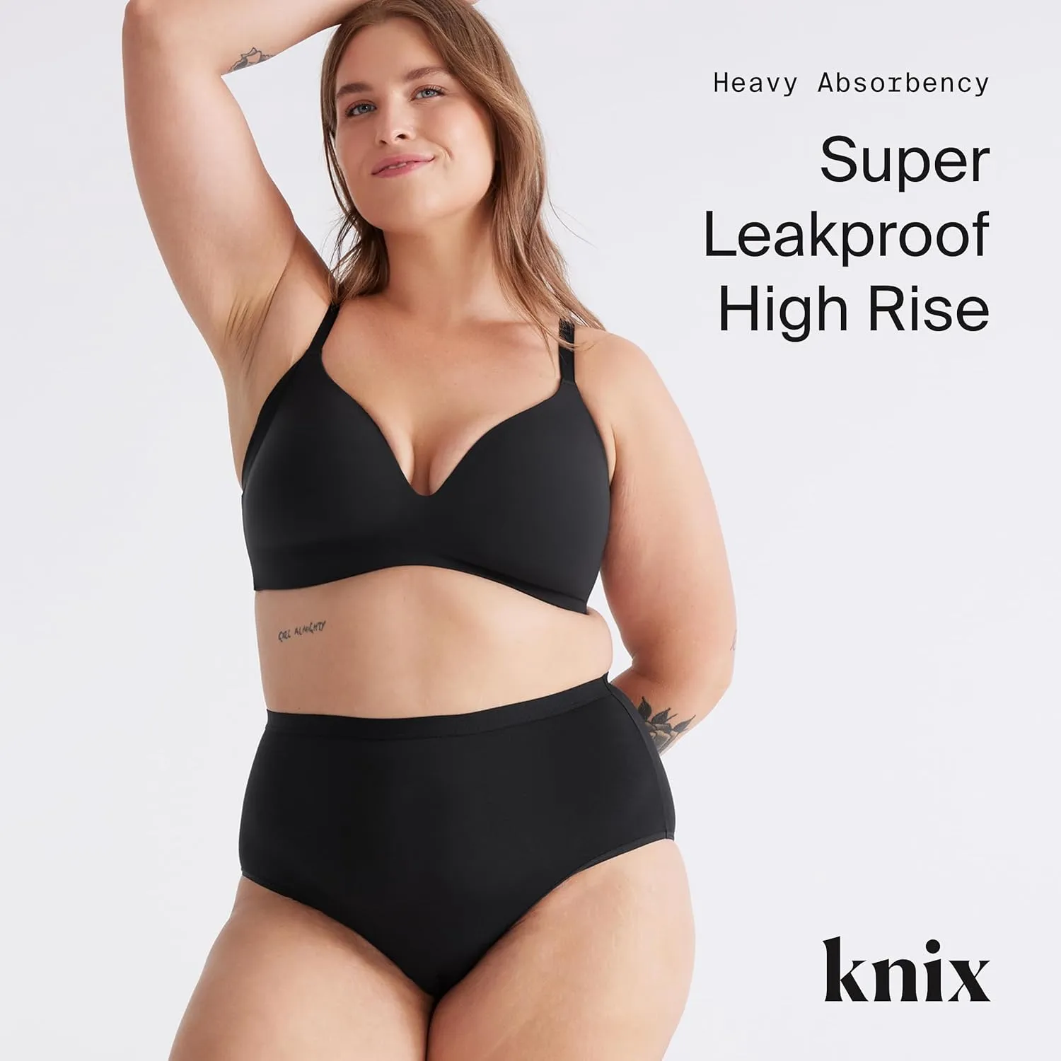 KNIX Super Leakproof No-Show High Rise - Period Underwear for Women - Black