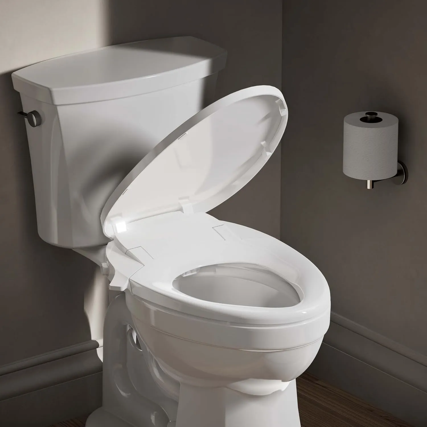 KOHLER Purewash M300 Manual Elongated Bidet Toilet Seat, White Handle, Quiet-Close Lid Prevents Slamming, Easy Installation with Quick-Release Hinges, Self-Cleaning Wand