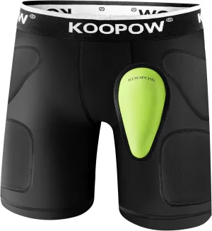 KOOPOW Youth Boys Padded Sliding Shorts Slider Pad with Soft Protective Athletic Cup for Baseball, Football, Lacrosse