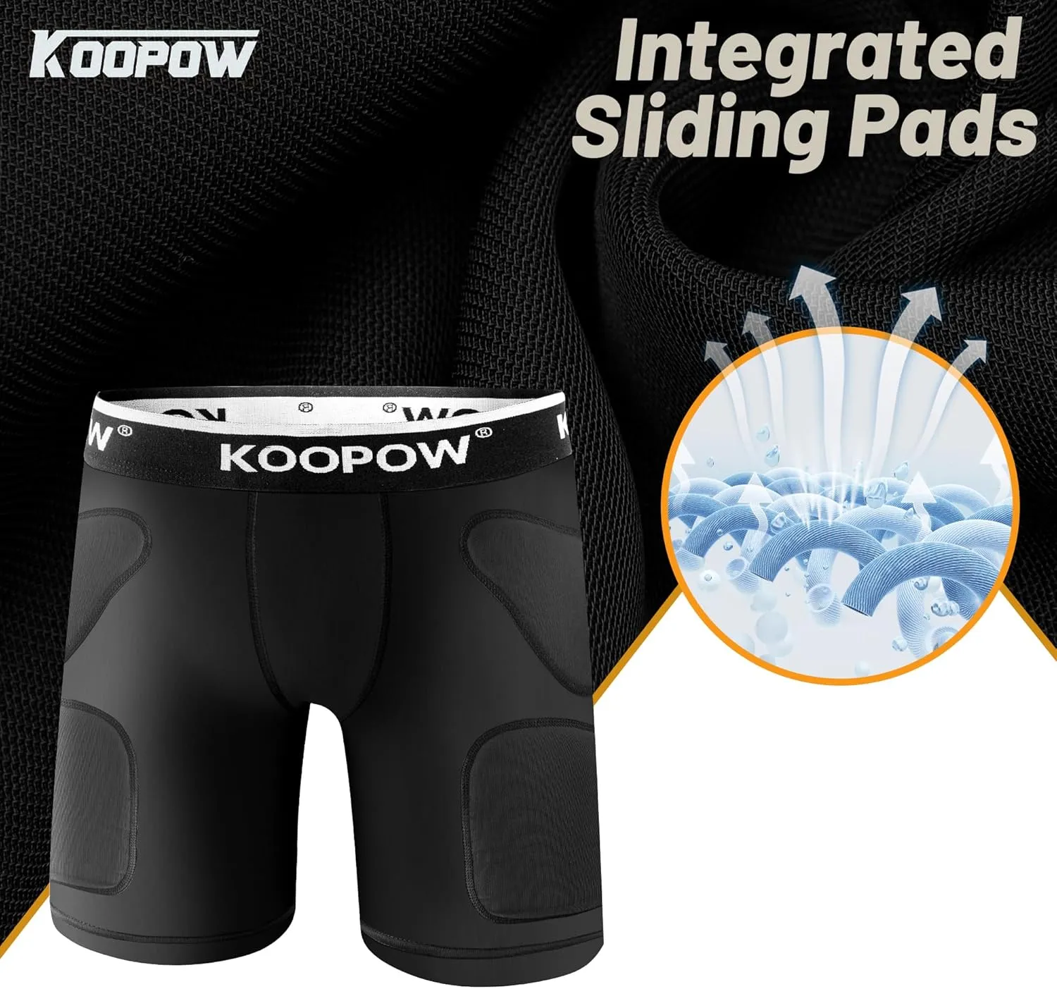 KOOPOW Youth Boys Padded Sliding Shorts Slider Pad with Soft Protective Athletic Cup for Baseball, Football, Lacrosse
