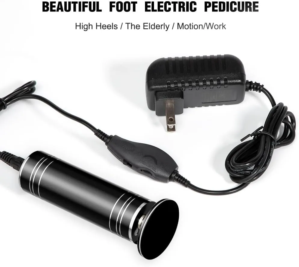 krofaue Upgrade Electronic Foot File Grinder (Speed Adjustable) with 60pcs Replacement Sandpaper Disk, Electric Callus Remover Professional Pedicure Tool for Men Women Dead Cracked Hard Skin Calluses
