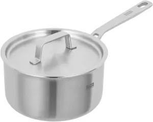 KUHN RIKON Culinary Fiveply Saucepan, 18cm/2.5L Oven Safe Stainless Steel Pan. Dishwasher Safe Cooking Pot with Stainless Steel Lid. Saucepans for Induction Hobs Cookware Guarantee