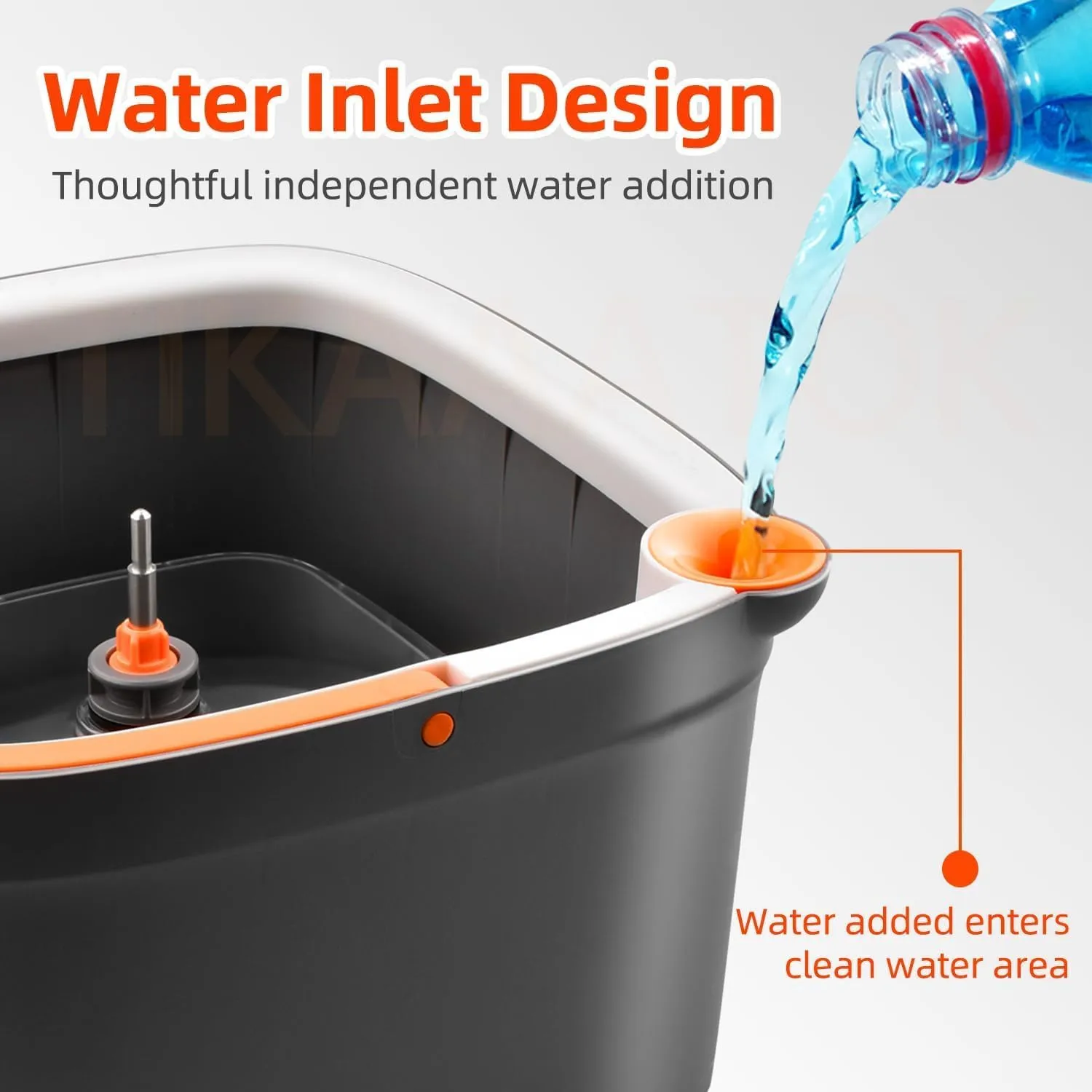 KZKR Spin Mop and Bucket Set with 2 Replaceable Microfiber Mop Pads with Self Separation Dirty and Clean Water System, Self Wringing 360° Rotating Square Mop Head for Hardwood Tile Marble Floors
