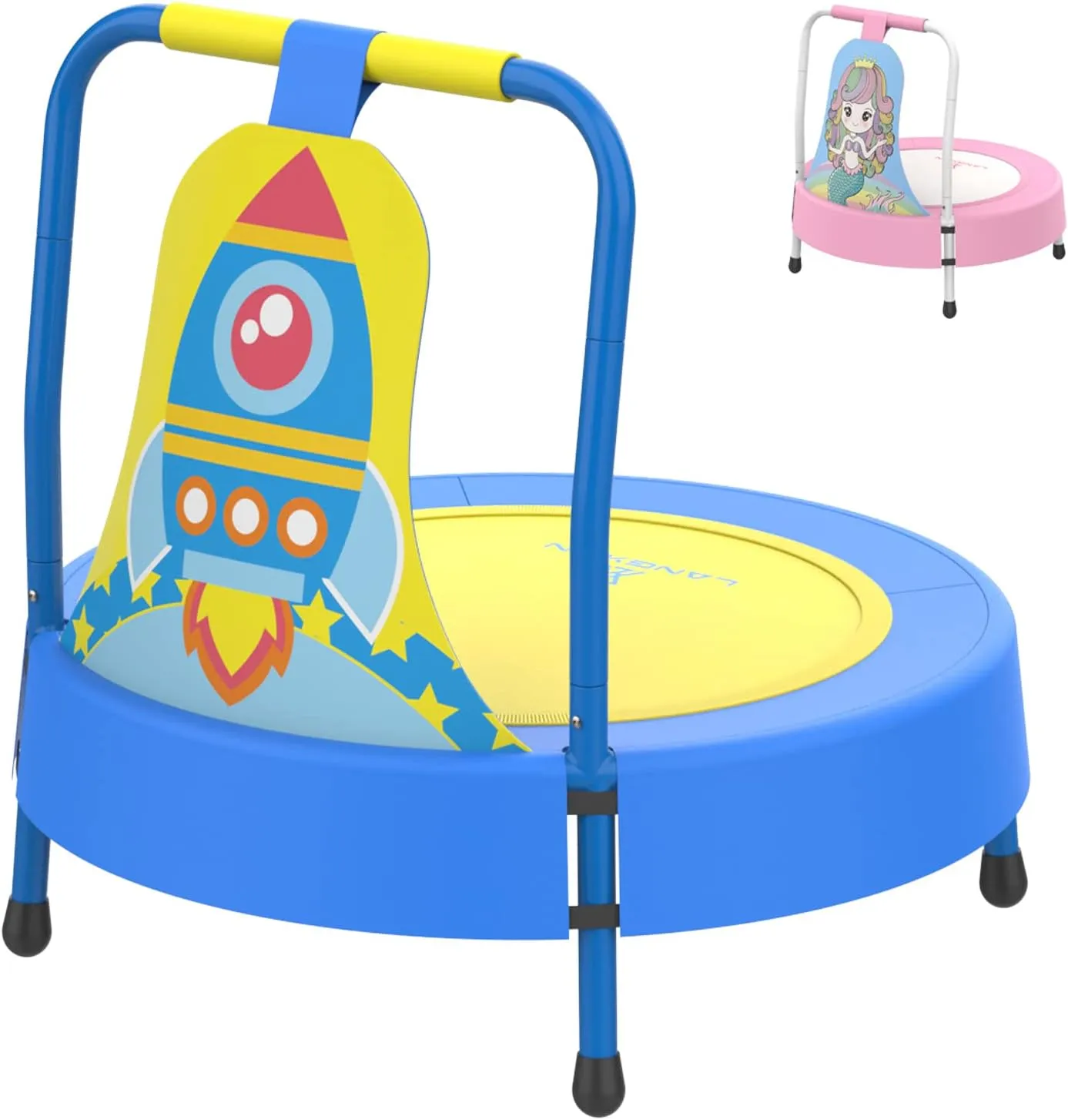 LANGXUN Baby & Toddler Toys, Mini Toddler Trampoline, Birthday Gifts for Baby Toddler Boys & Girls, Toddler Gift Ideas, Indoor Outdoor Trampolines for Kids Ages 6 Months to 4 Years