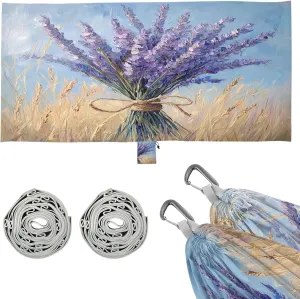 Lavender Bouquet Camping Hammock, 330 lbs with 2 Tree Straps, Carry Bag, Single Portable Hammock for Outdoor/Indoor, Hiking, Beach, Backpacking, Travel