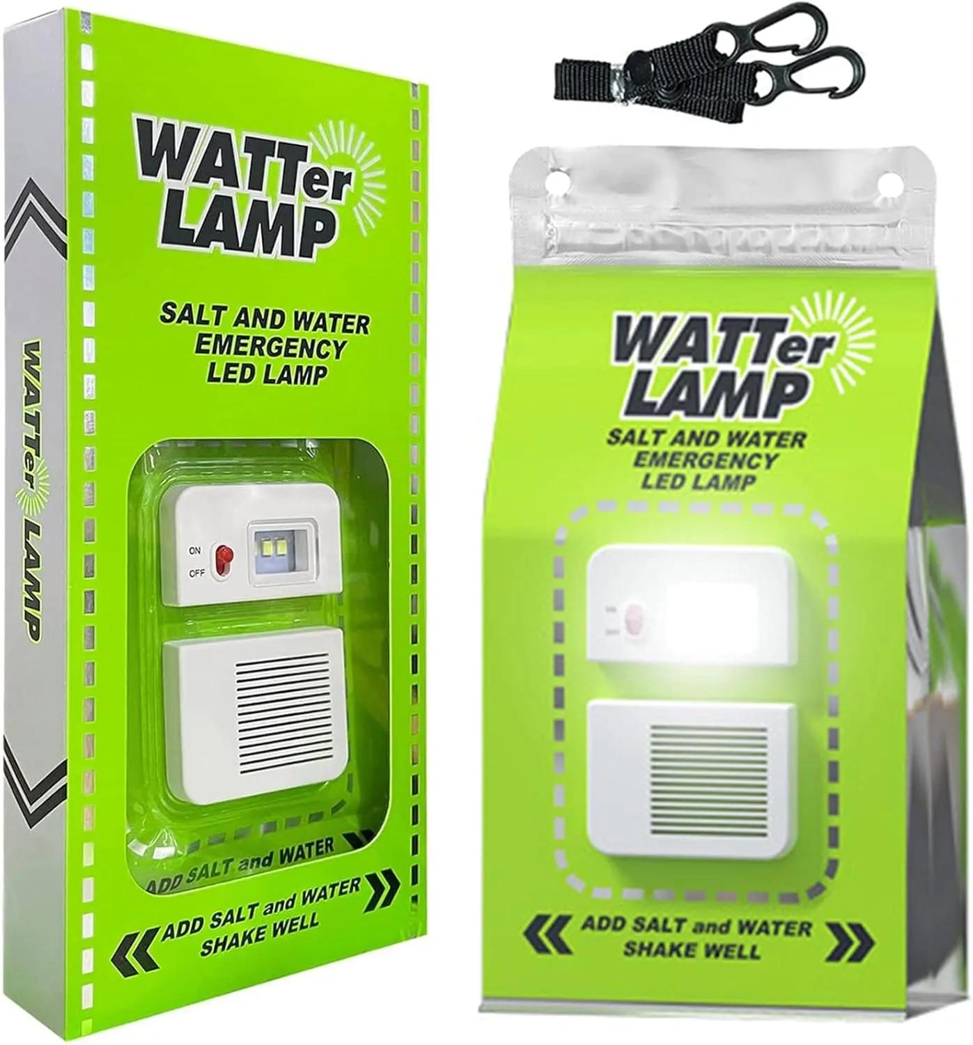 LED Camping Lantern, Portable LED Lanterns Salt Water Powered Emergency Light, Waterproof Camping Essentials Survival Gear for Power Outages, Hiking, Fishing & Hurricane (A Lanyard Included)