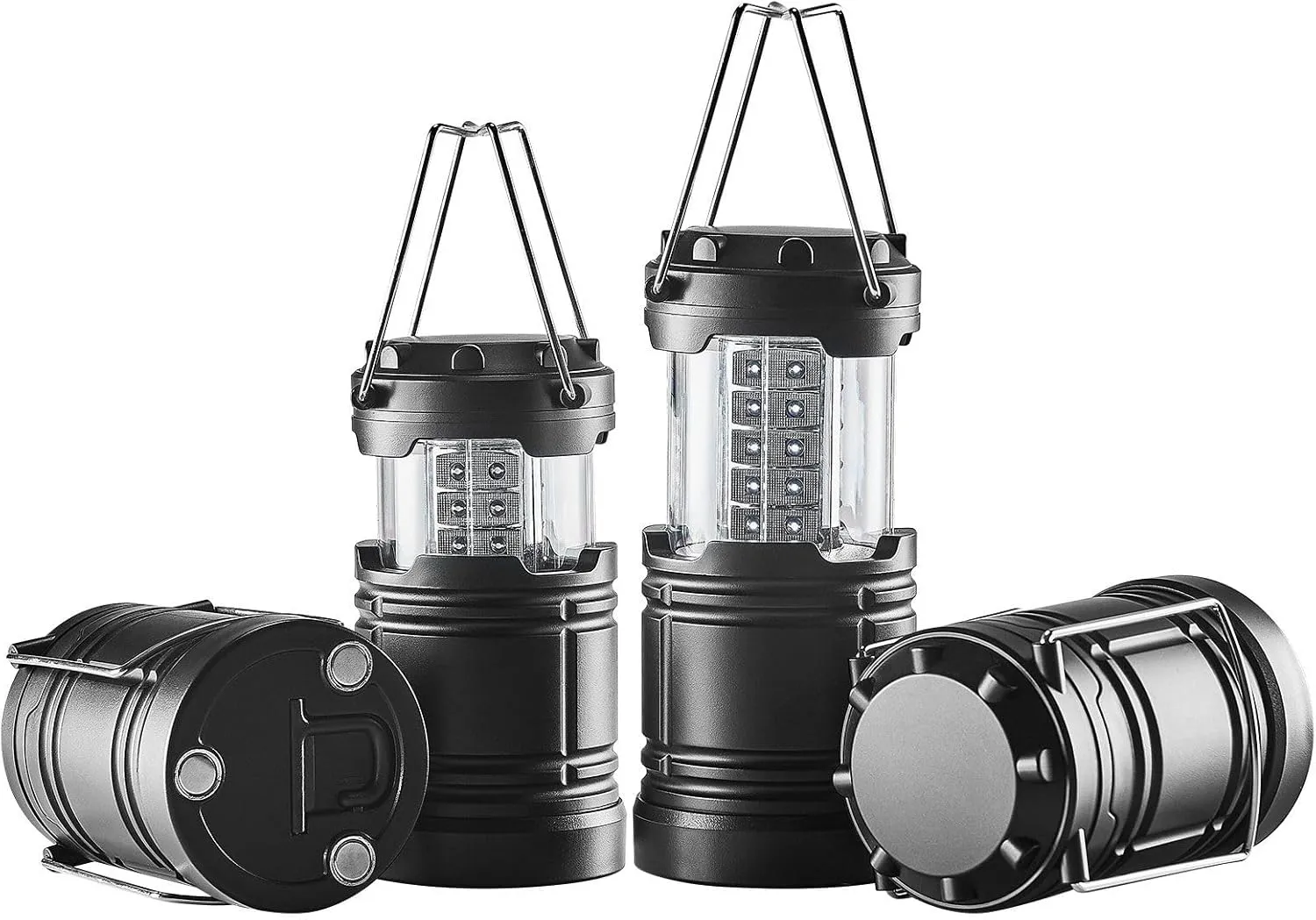 LED Camping Lanterns Collapsible Battery Powered Camping Lights Set of 4