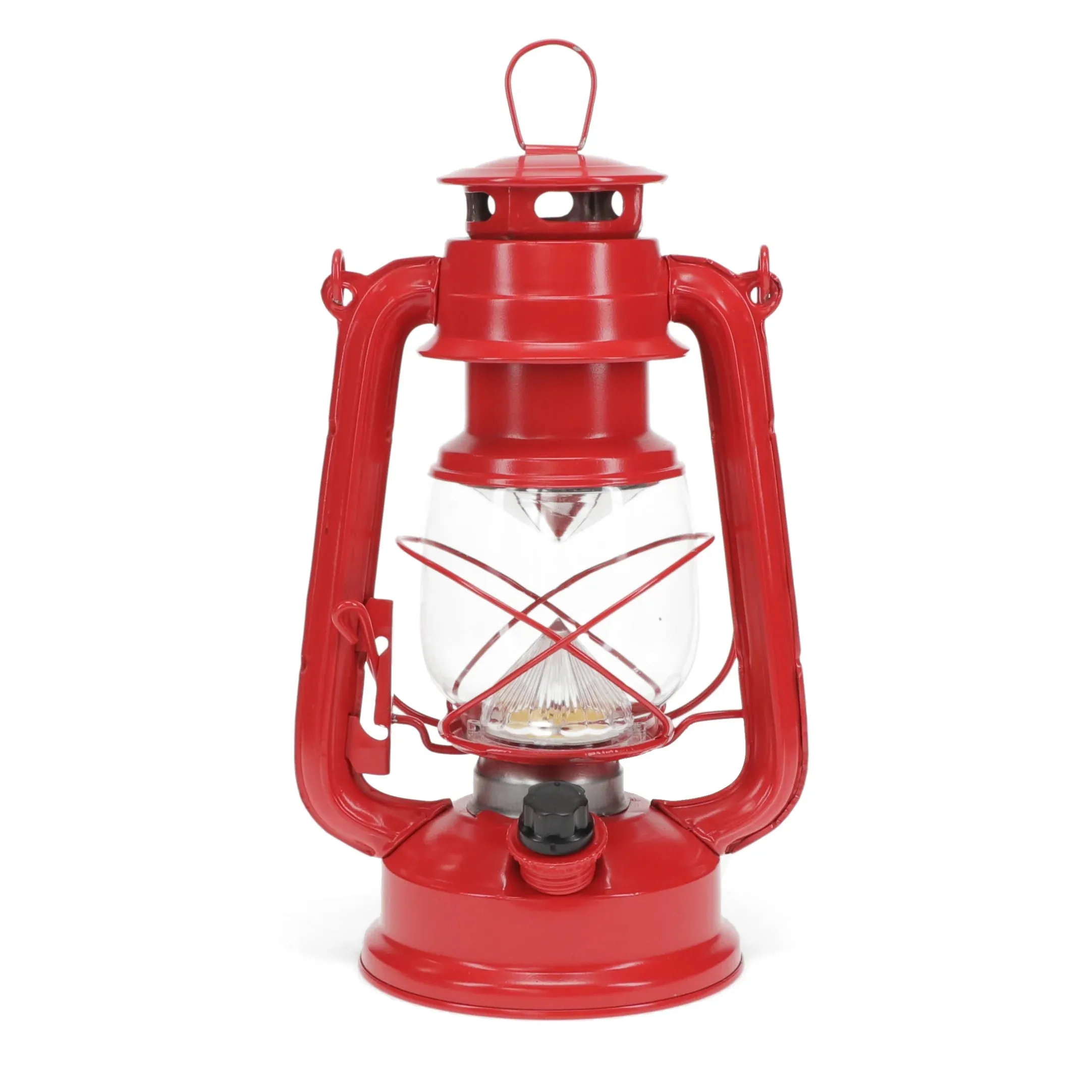 Led Hurricane Lantern Red