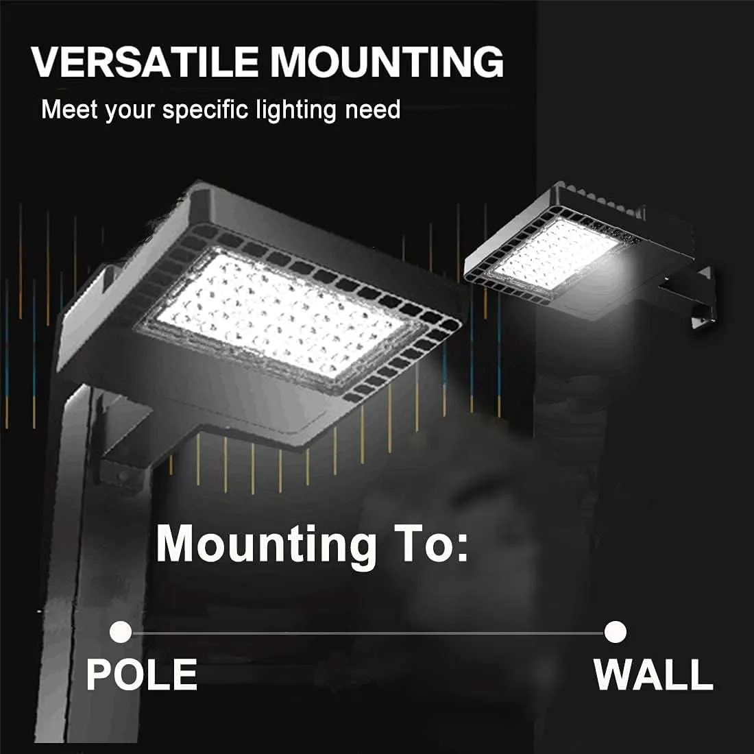 ledmo LED Parking Lot Light Dusk to Dawn Outdoor Lighting with Adjustable Arm Mount 19500lm Waterproof Wall Light Fixtures 150W Flood Security Lighting for Garage Yard Shop Warehouse Barn(3 Pack)