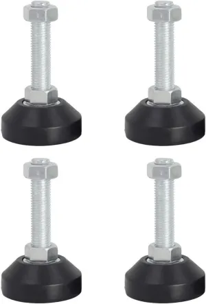 Leveling Feet ，Adjustable Threaded Pole Leveling Foot， 4-piece Heavy-duty Shock-absorbing Leveling Feet, Adjustable Foot Cups, Rubber Non-slip Supporting Feet, for Tables and Industrial Equipment