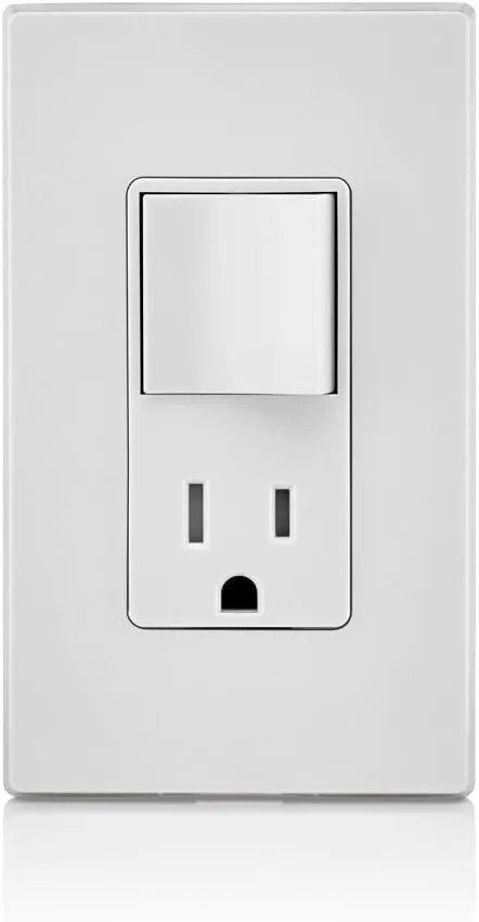Leviton T5625-W Decora Combination Switch and Tamper-Resistant Receptacle, White