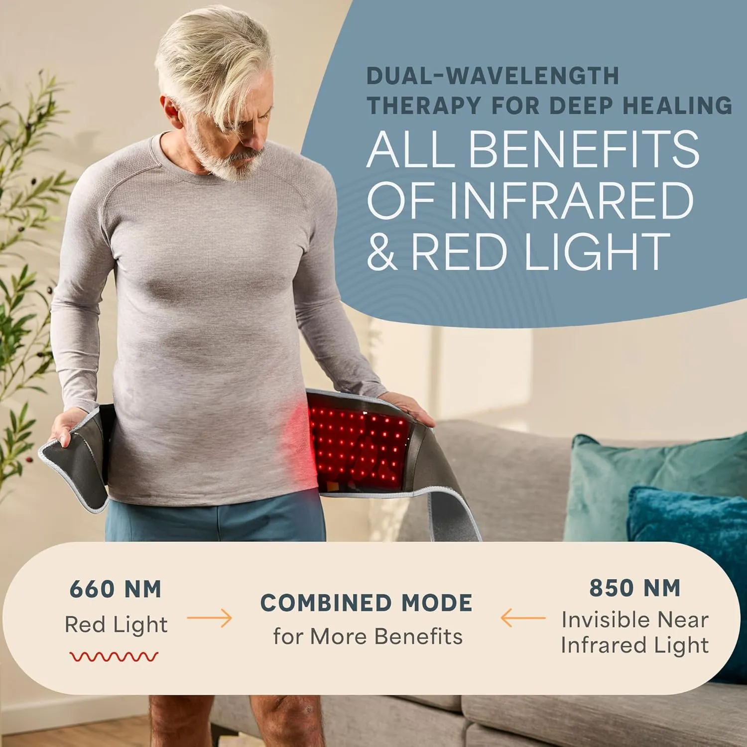 Lifepro Red Light Therapy Belt – Infrared Red Light Therapy for Body, Back Pain and Shoulder - 660nm & 850nm Near Infrared Heating Pad – Adjustable & Portable for Wellness & Relaxation