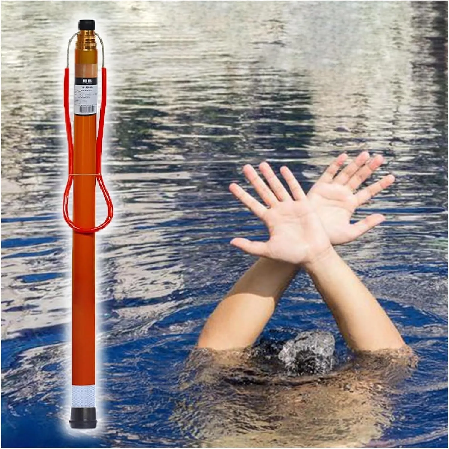 Lifesaving Hooks - Telescopic Pool Rescue Hook - High Visibility Safety Pole for Pool Boat Water Park Emergency Rescue - Floating Aluminum Hook for Beaches(H 450cm)
