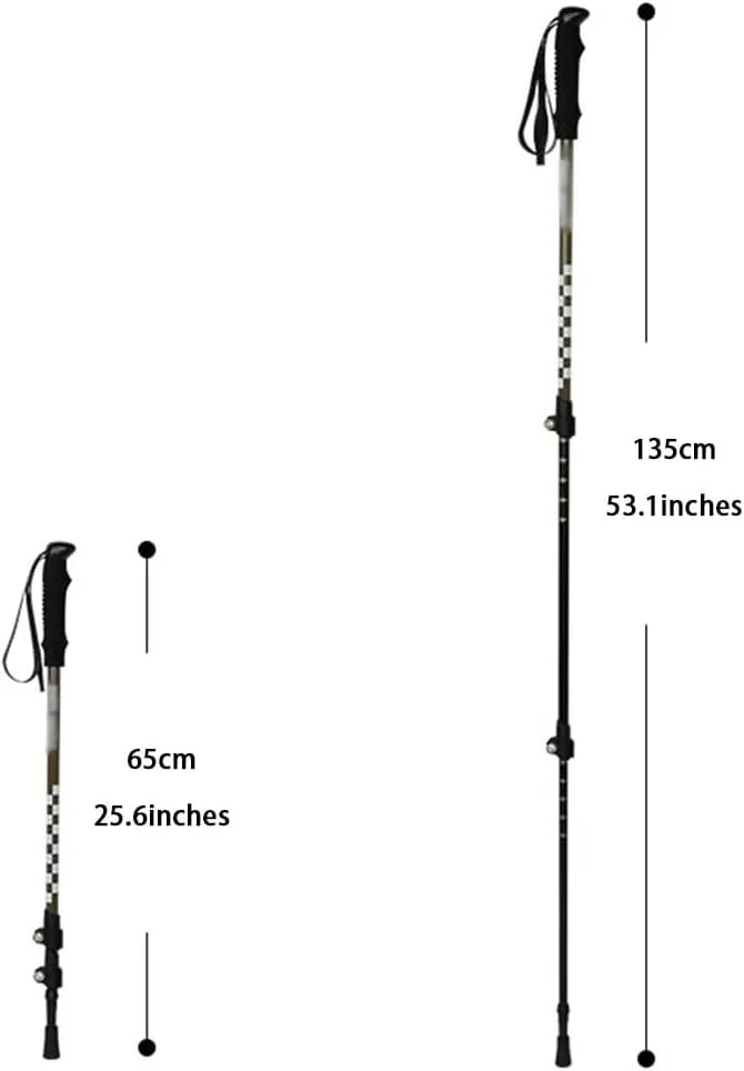 Lightweight Aluminum Alloy Hiking Sticks, Adjustable Telescopic Trekking Poles, with Flip Lock   EVA Grips, for Camping Backpacking