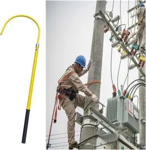 Lightweight Insulated Rescue Hook Detachable, Commercial Insulated Life-Saving Tools Load 100kg/220 LBS, Electrocution Rescue Hook for Factory/Home(Yellow,4.9 ft/1.5m)