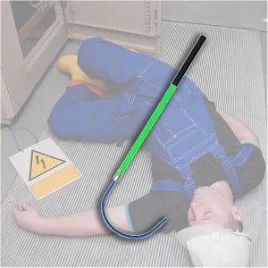 Lightweight Insulated Rescue Hook, Electrical Safety Life Hook High Voltage Portable Rescue Stick/Lifeguard Rod/Lifesaving Kit/Pulling Man Hook, Emergency High-Voltage Electrical Equipment Rescue Tool