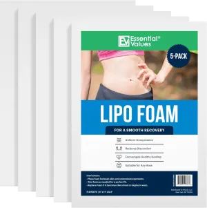 Lipo Foam Pads 5 Pack - Foam Boards For Lipo Recovery - Lipo Wraps for Stomach by Essential Values