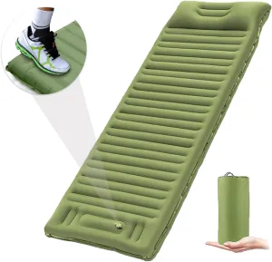 Lixada Inflatable Sleeping Pad Extra Thick 4 Inch Sleeping Pad Mat Air Mattress with Built-in Pump for Camping Backpacking Hiking Traveling Tent