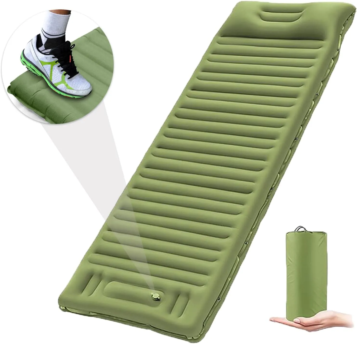 Lixada Inflatable Sleeping Pad Extra Thick 4 Inch Sleeping Pad Mat Air Mattress with Built-in Pump for Camping Backpacking Hiking Traveling Tent