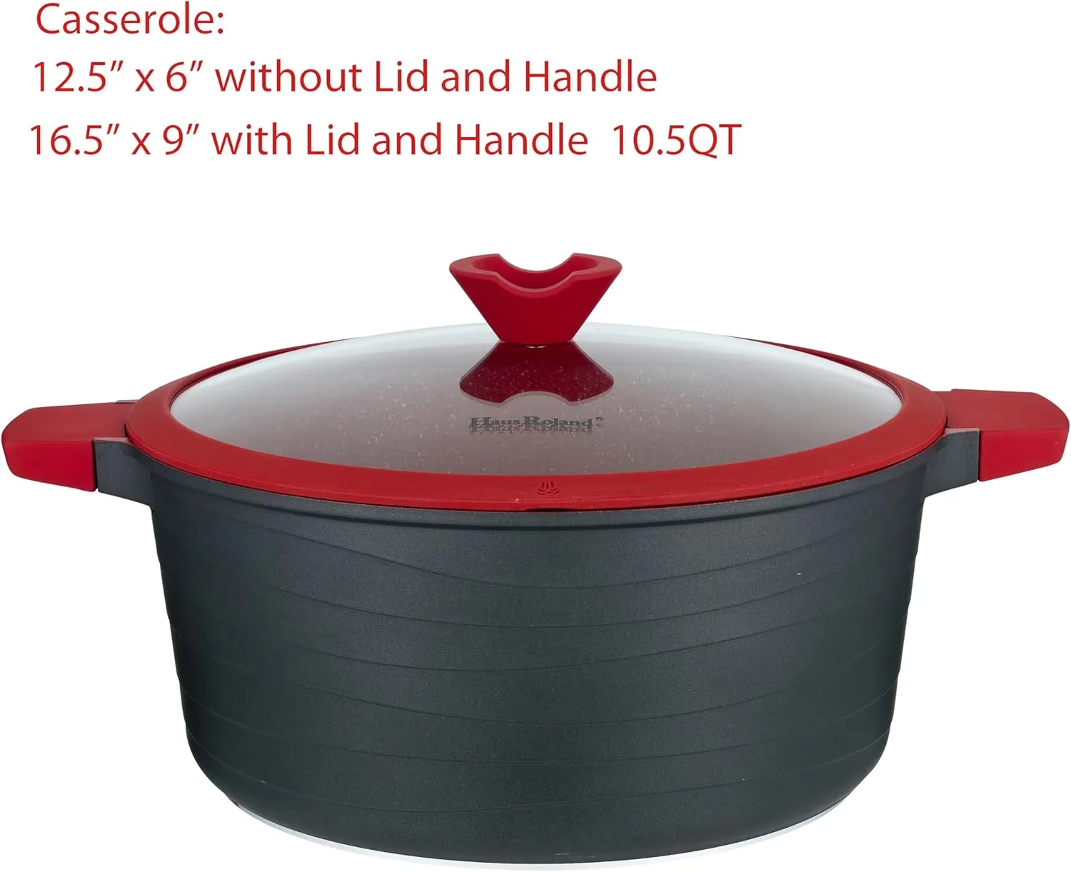 Lorren Home Trends Die-Cast Aluminum Cookware Set, 14 Piece, Non-Stick, Induction Compatible, Red