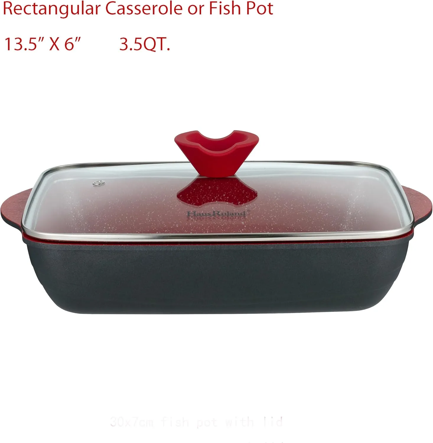 Lorren Home Trends Die-Cast Aluminum Cookware Set, 14 Piece, Non-Stick, Induction Compatible, Red