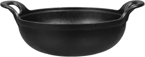 Luxshiny Cast Iron Saucepan No Coating Non-stick Cooking Pot Ergonomic Handles for Soup Stew and Seafood Cast Iron Cookware for Home Kitchen Use