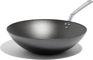 Made In Cookware - 13" Seasoned Carbon Steel Wok - (Like Cast Iron, but Better) - Professional Cookware - Crafted in Sweden - Induction Compatible