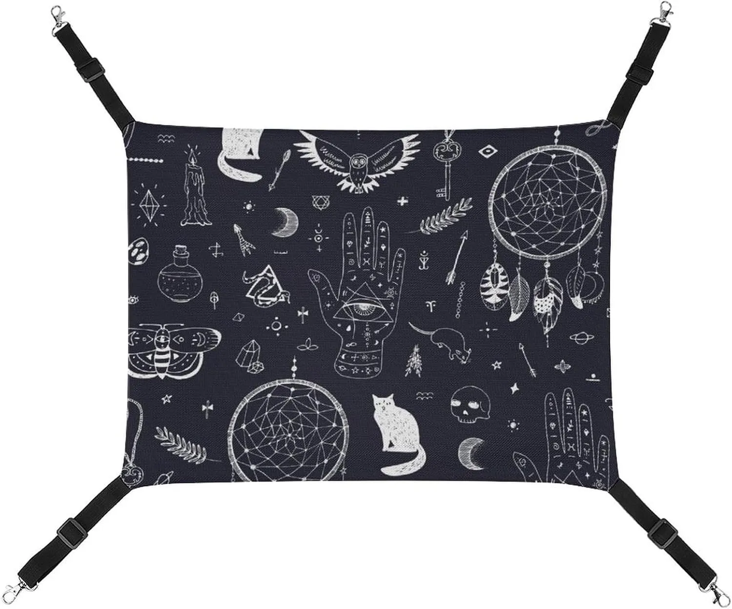Magic Attributes, Animals and Things Hanging Cat Bed Soft Breathable Pet Hammock for Cage Pet Sleeper for Kitten Ferret Puppy Rabbit