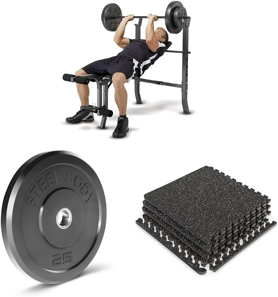 Marcy MD-2082W Diamond Elite MD Standard Bench with 100 lb. Weight Set, Incline