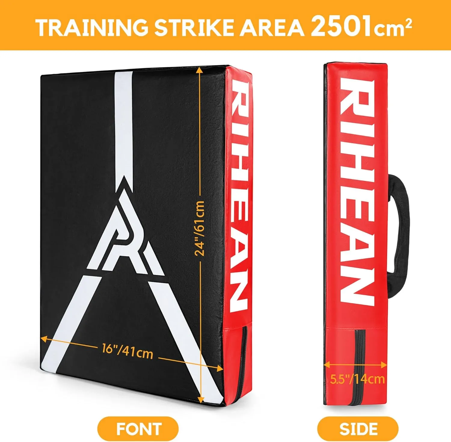 Martial Arts Kicking Shield Pad for Muay Thai, Taekwondo Football, Basketball, Hockey Training - Denser Foam, High-Density PU Leather Cover (ONE PAD)