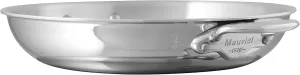 Mauviel M'Cook 5-Ply Polished Stainless Steel Round Pan With Cast Stainless Steel Handles, 6.3-in, Made In France