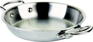 Mauviel M'Cook 5-Ply Polished Stainless Steel Round Pan With Cast Stainless Steel Handles, 7.9-in, Made In France
