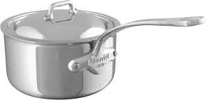 Mauviel M'Cook 5-Ply Polished Stainless Steel Sauce Pan With Lid, And Cast Stainless Steel Handle, 6.9-Qt, Made In France