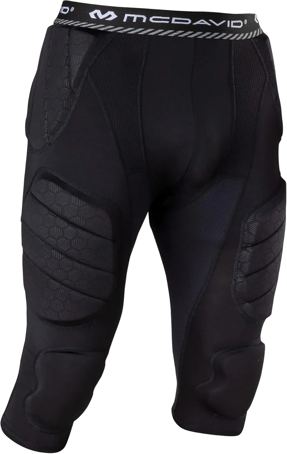 Mcdavid Mens Football Integrated 7 Pad ¾ Compression Tights, Protection for HIPS, Thighs, Tailbone & Knees, Adult