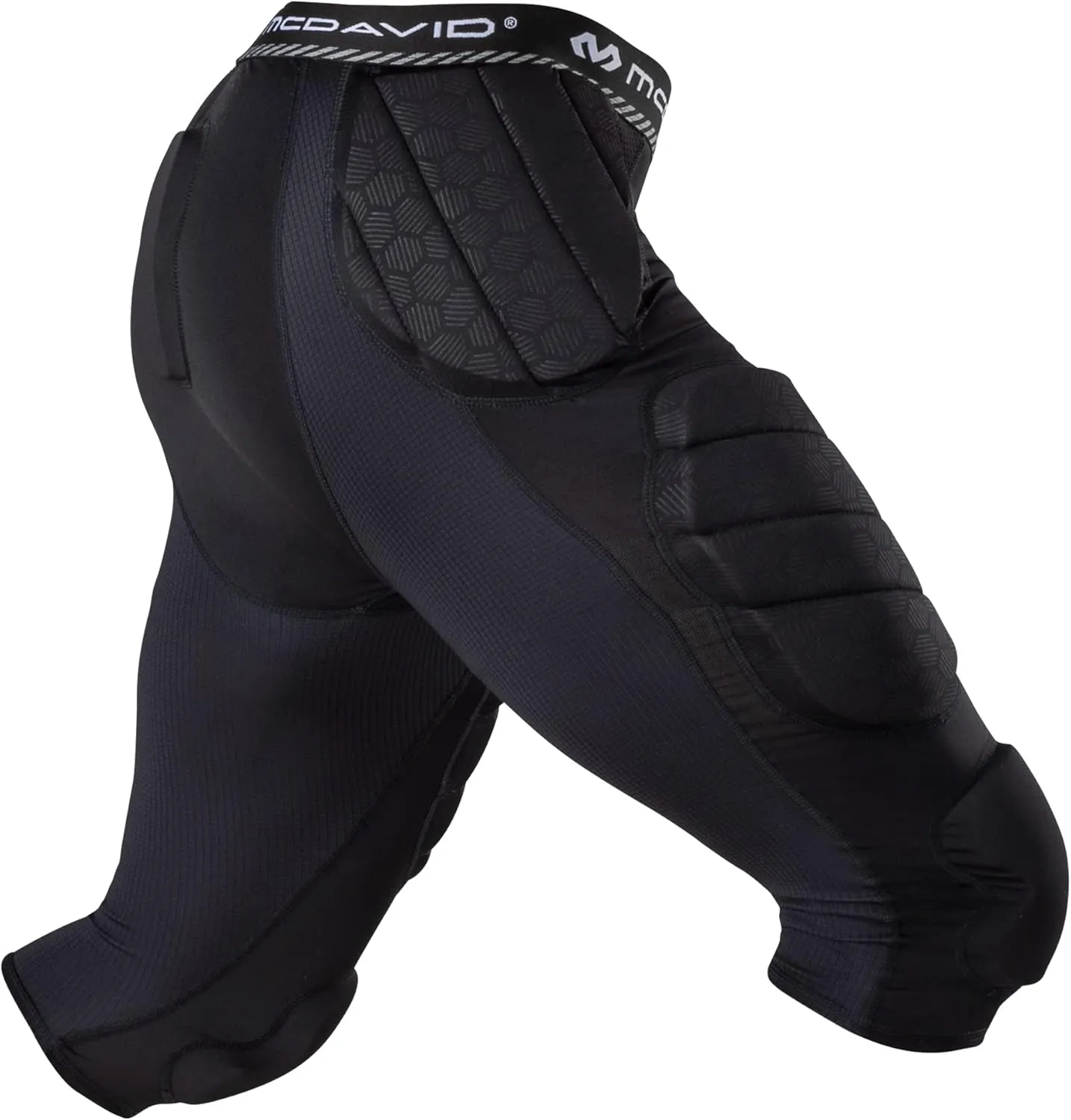 Mcdavid Mens Football Integrated 7 Pad ¾ Compression Tights, Protection for HIPS, Thighs, Tailbone & Knees, Adult