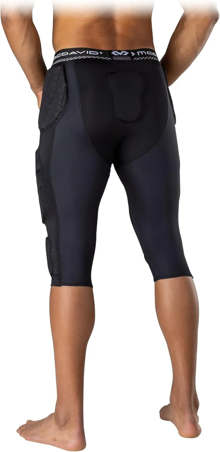 Mcdavid Mens Football Integrated 7 Pad ¾ Compression Tights, Protection for HIPS, Thighs, Tailbone & Knees, Adult