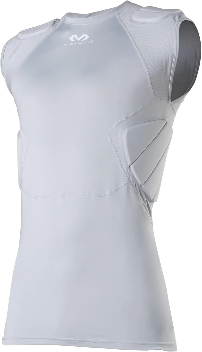 McDavid Mens Integrated 5-Pad Shirt, Comfort & Protection from Hard Objects, Lightweight & Breathable, Football & Lacrosse