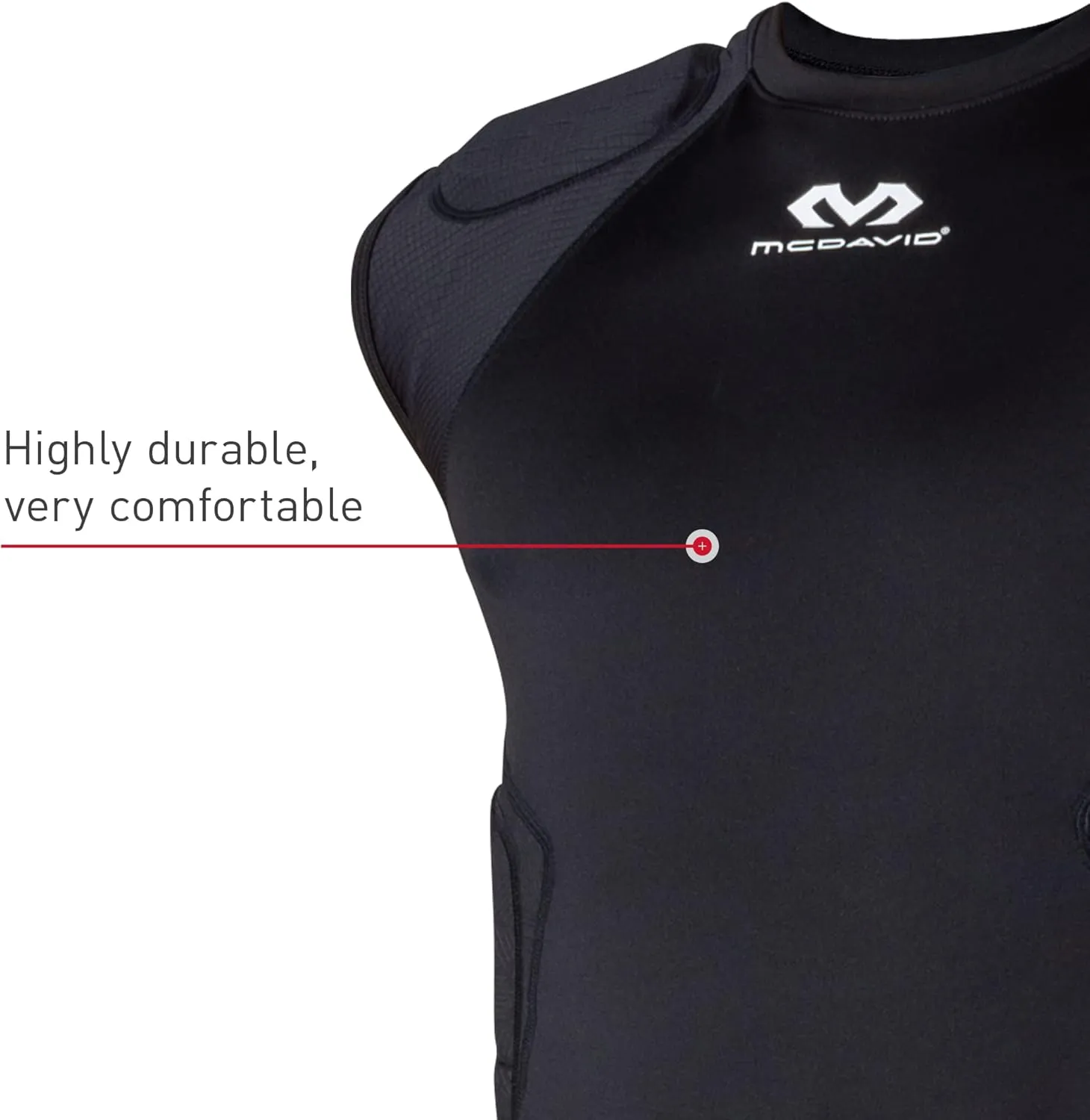 McDavid Mens Integrated 5-Pad Shirt, Comfort & Protection from Hard Objects, Lightweight & Breathable, Football & Lacrosse