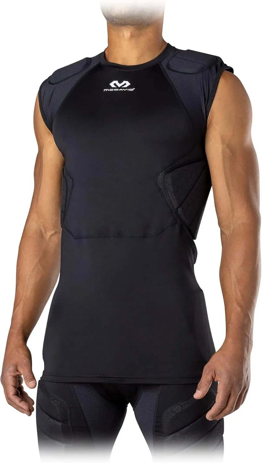 McDavid Mens Integrated 5-Pad Shirt, Comfort & Protection from Hard Objects, Lightweight & Breathable, Football & Lacrosse