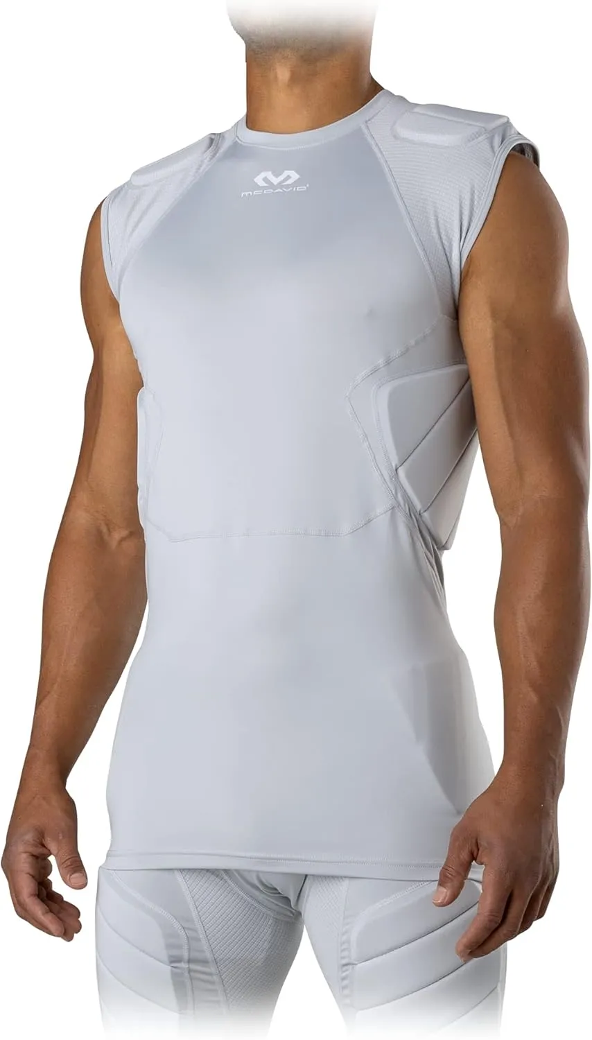 McDavid Mens Integrated 5-Pad Shirt, Comfort & Protection from Hard Objects, Lightweight & Breathable, Football & Lacrosse