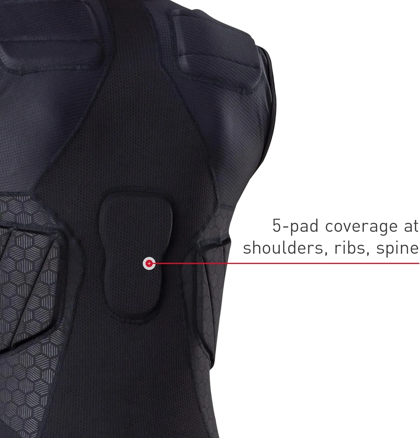 McDavid Mens Integrated 5-Pad Shirt, Comfort & Protection from Hard Objects, Lightweight & Breathable, Football & Lacrosse