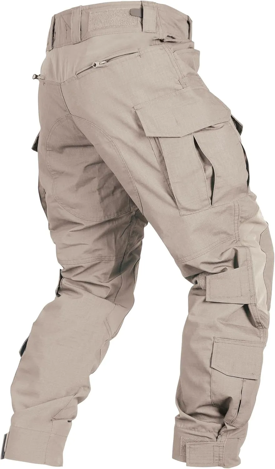 Men’s Tactical Pants with Knee Pads Camo Cargo Pants Waterproof Hiking Pants 10 Pockets No Belt