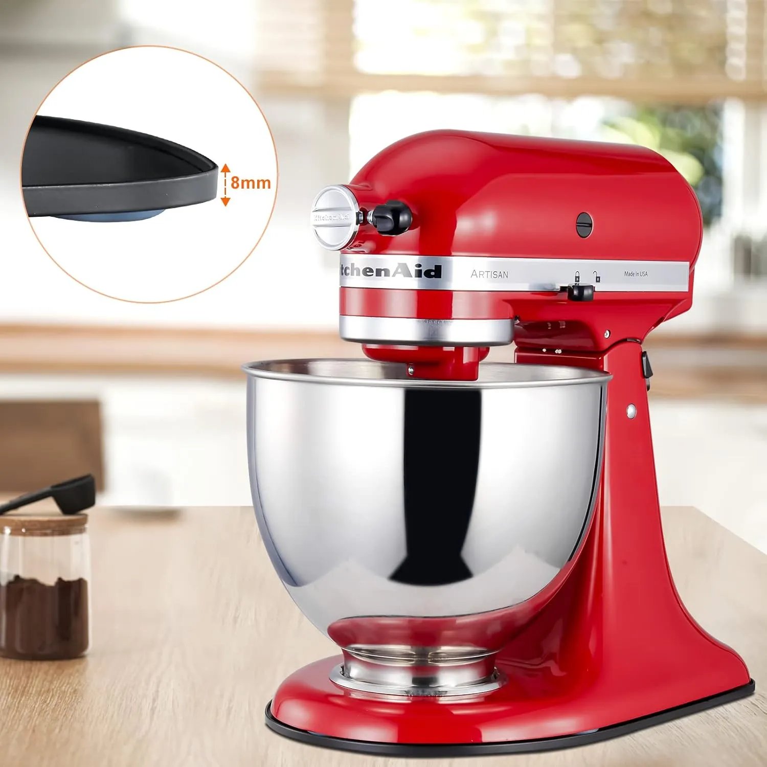 Metal Mixer Slider Mat, Kitchenaid Mixer Slider for Kitchenaid 4.5-5Qt Tilt-head Stand Mixer, Countertop Storage Mover Caddy Compatible with 4.5-5Qt Stand Mixer Artisan Classic, Kitchenaid Slider mat
