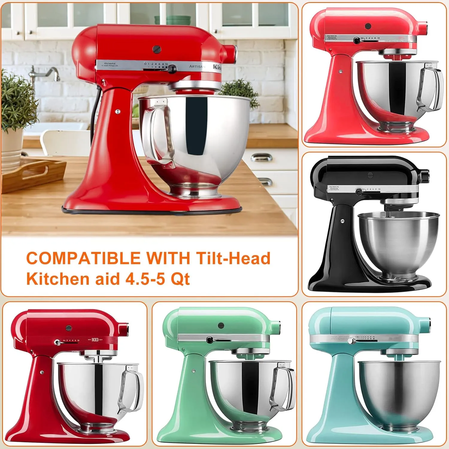 Metal Mixer Slider Mat, Kitchenaid Mixer Slider for Kitchenaid 4.5-5Qt Tilt-head Stand Mixer, Countertop Storage Mover Caddy Compatible with 4.5-5Qt Stand Mixer Artisan Classic, Kitchenaid Slider mat