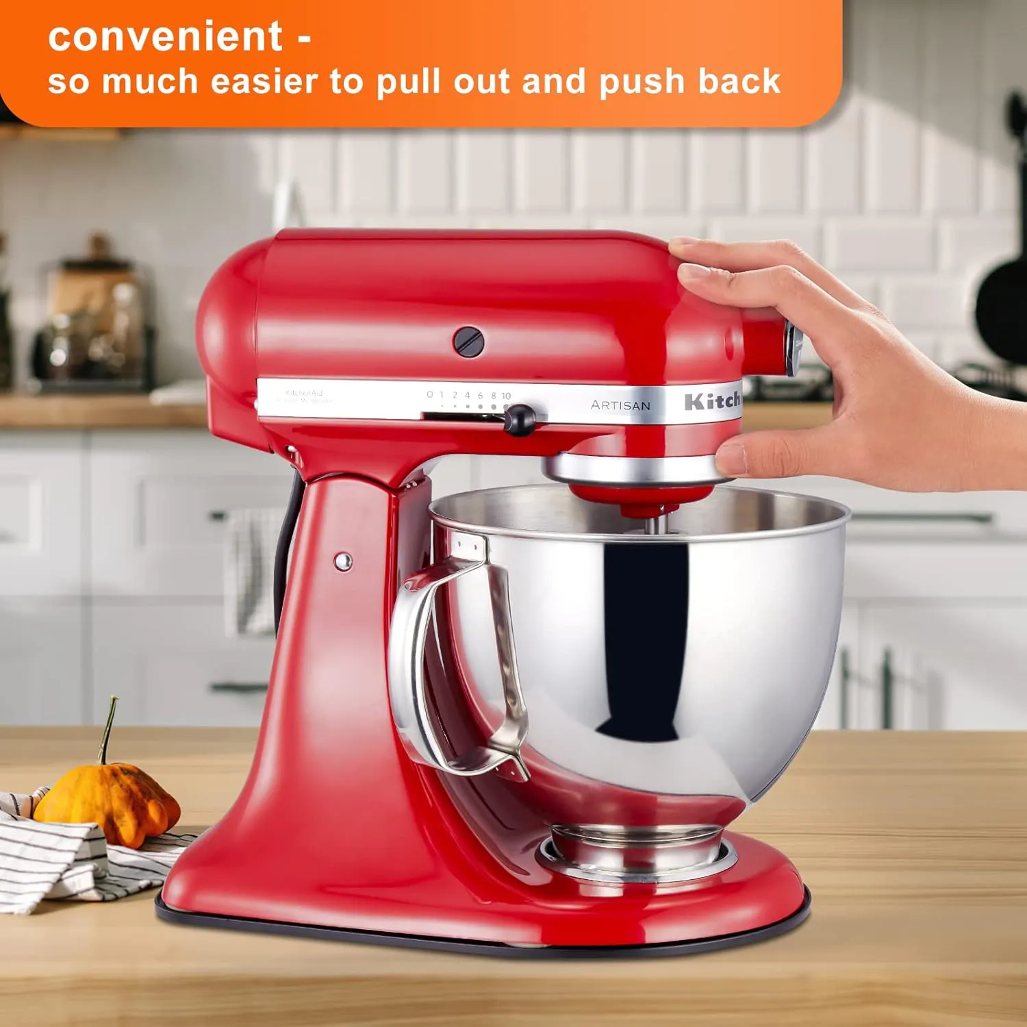 Metal Mixer Slider Mat, Kitchenaid Mixer Slider for Kitchenaid 4.5-5Qt Tilt-head Stand Mixer, Countertop Storage Mover Caddy Compatible with 4.5-5Qt Stand Mixer Artisan Classic, Kitchenaid Slider mat