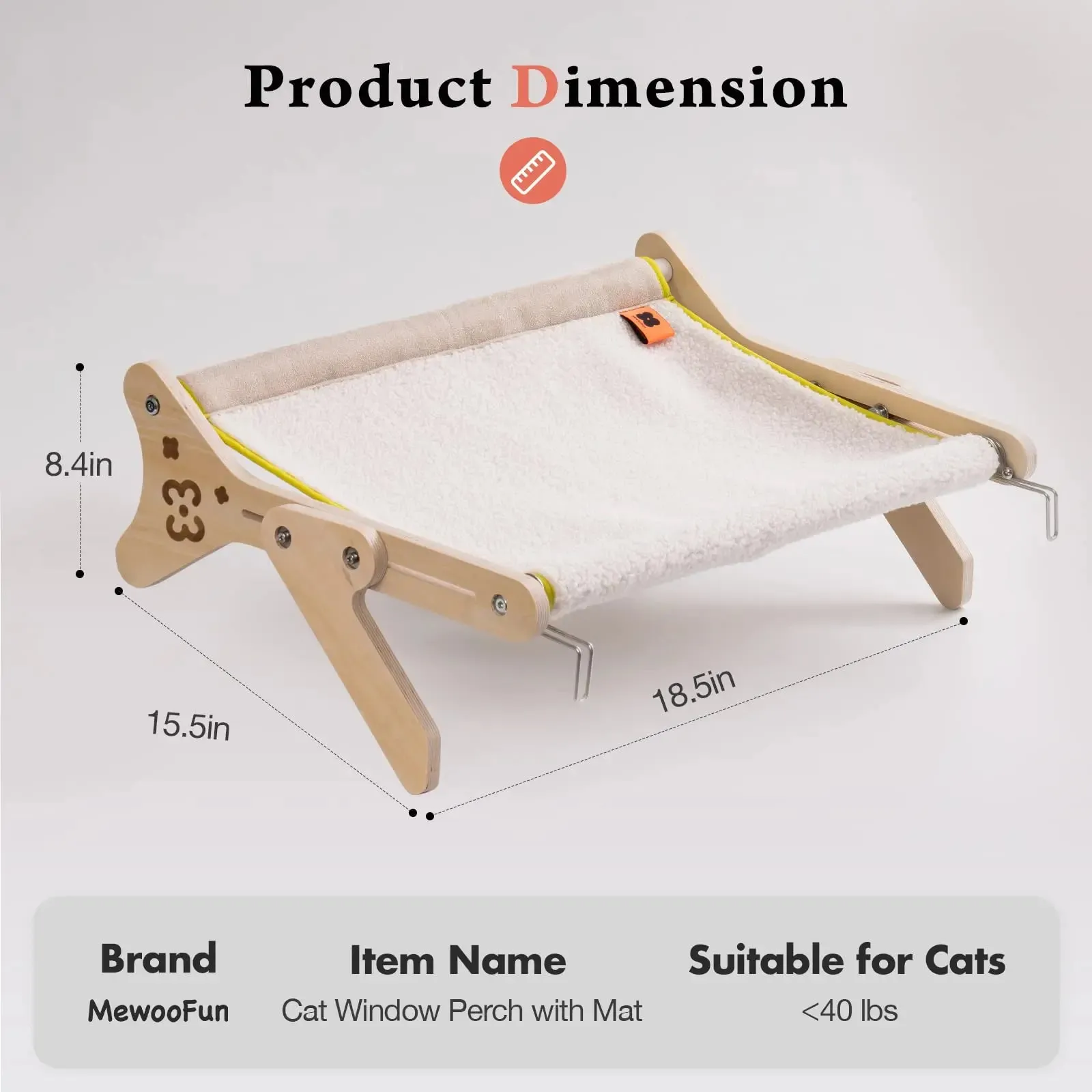 Mewoofun Adjustable Cat Window Perch